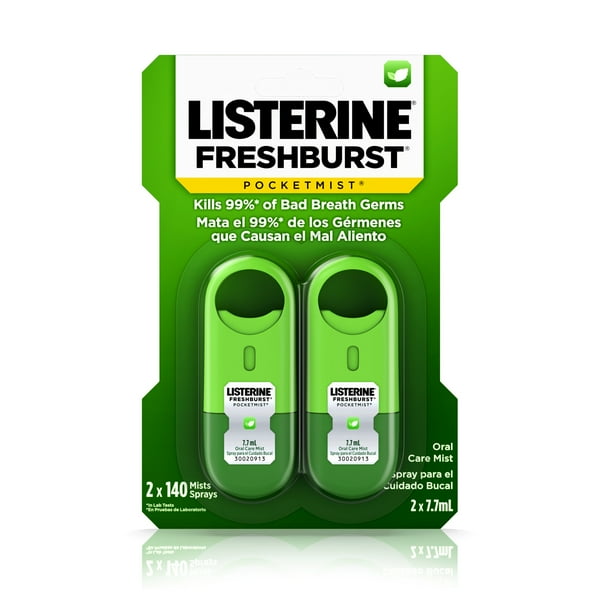 Listerine Freshburst Pocketmist Fresh Breath Mist, 7.7 mL, 2 Pack ...