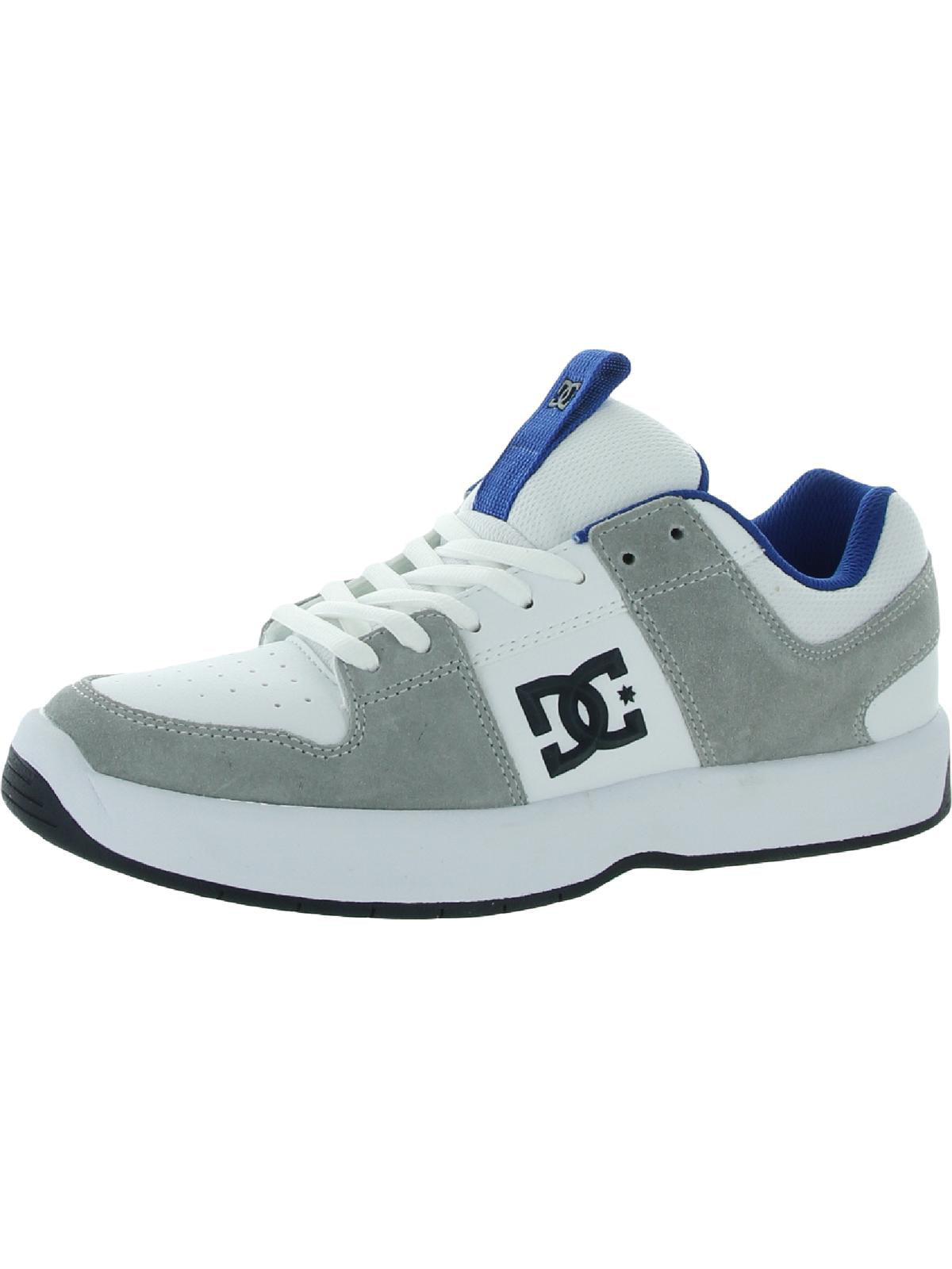 Dc Shoes Pure Youth Lace Up Skate Leather Trainers In Navy Red Size UK 3-6.5 