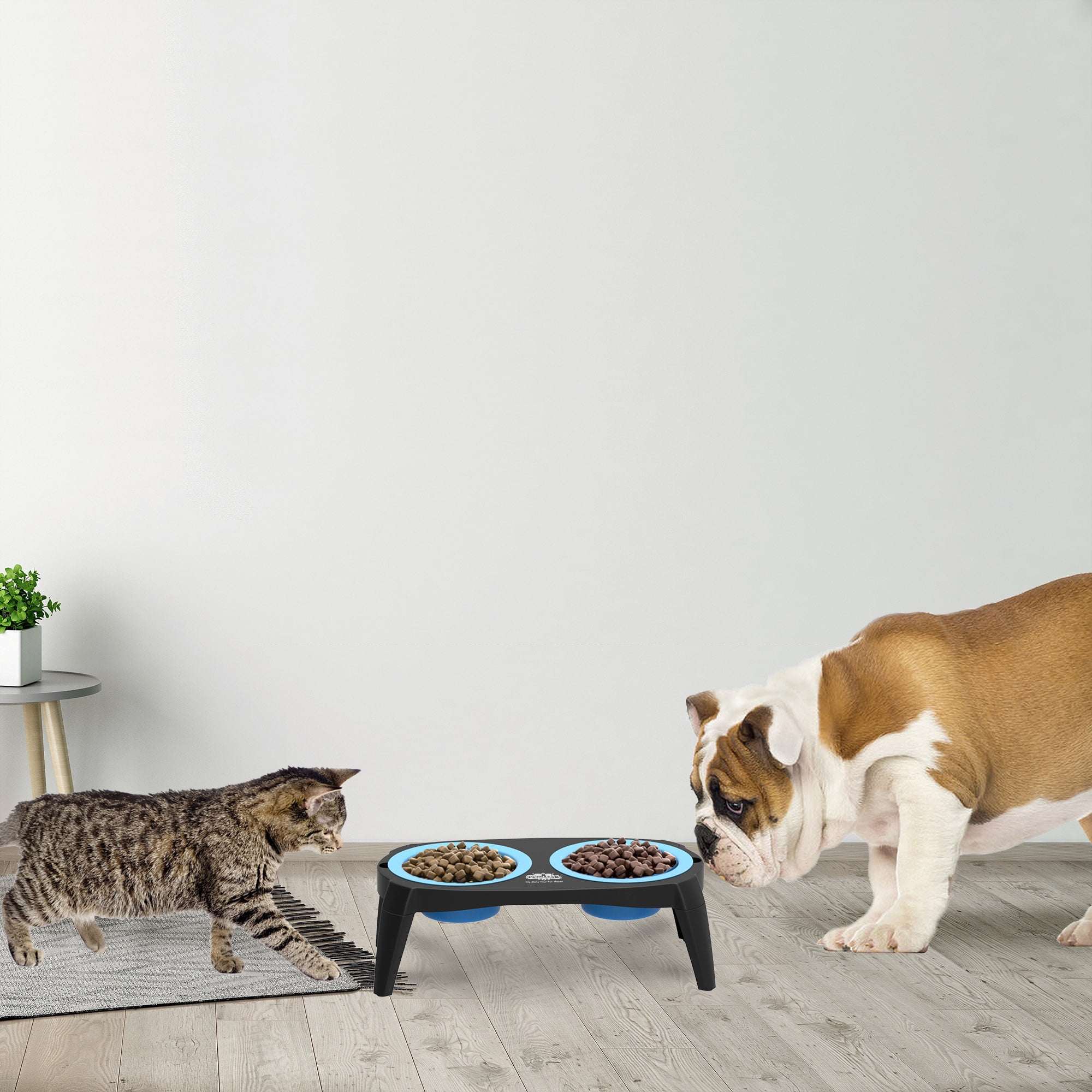 PETMAKER Elevated Food & Water Bowl with Nonslip Stand for Dogs & Cats