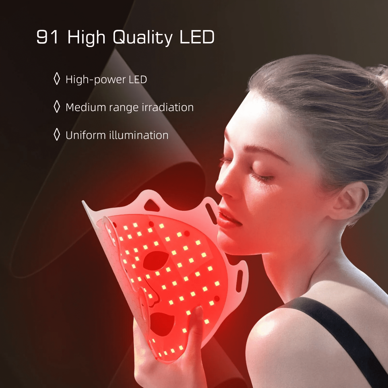 Multi-Spectrum LED Facial Light Mask for a Radiant Glow, Soft Silicone Beauty Device with Red & Blue Light for Skin Care Support, Cordless & Travel-Friendly