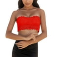 thumbnail image 4 of Bras for Women Strapless Bra Lace One Word Wrap Chest Underwear No Steel Ring No Cup Hosiery Without Shoulder Strap, 4 of 5