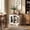 Small Walnut top + white panel, variant on Buffet Cabinet Sideboard, Built-in Power Outlet, Wall-Mountable, Sturdy Storage for Dining/Living Room, Brown