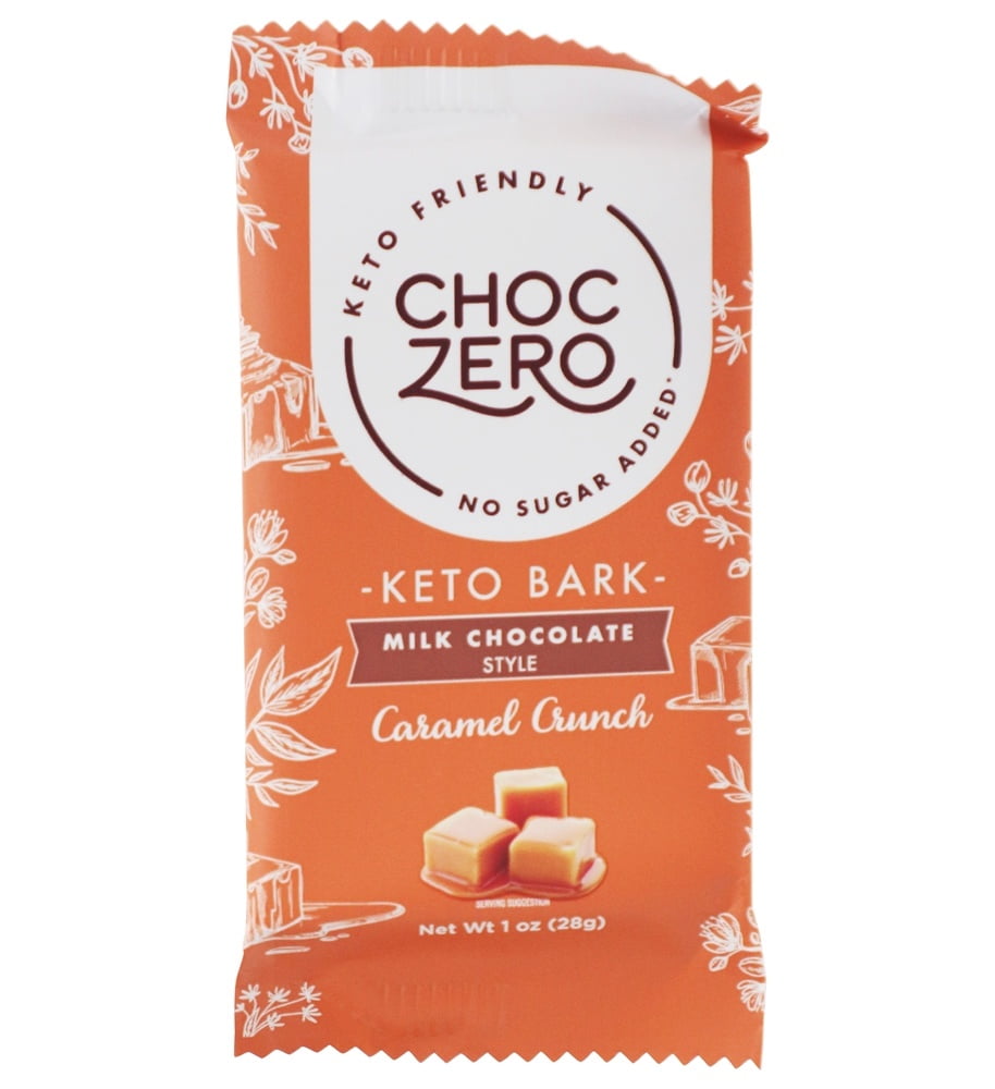 ChocZero Milk Chocolate Keto Bark, Creamy Caramel Crunch, 6 oz