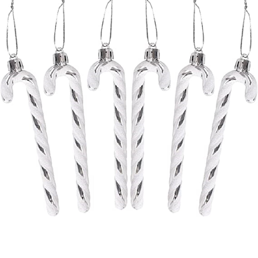 Holiday Candy Cane Ornaments 6pcs/Box Christmas Crutch Christmas Tree Crutch Pendants Winter