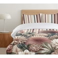thumbnail image 4 of Ambesonne Floral Duvet Cover Set, Striped Back Exotic Flowers, Calking, Dried Rose Laurel Green, 4 of 4