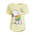 thumbnail image 5 of Snoopy Juniors’ Rainbow Graphic Tee with Short Sleeves, Sizes XS-3XL, 5 of 5