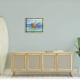 thumbnail image 2 of Stupell Industries Santa's Delivery Tropical Christmas Boat Painting Metallic Gold Floating Framed Canvas Print Wall Art, Design by Paul Brent, 2 of 6