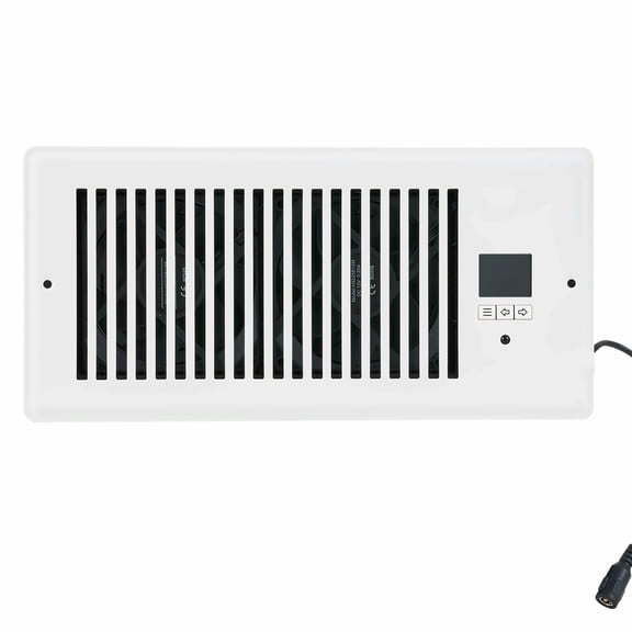 Register Booster Fan 4x10, Quiet Vent Fan with Remote & Thermostat, Adjustable Speed HVAC Booster for Home Cooling & Heating - White