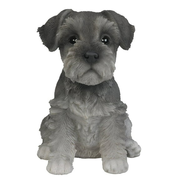 Pacific Giftware Adorable Seated Mini Schnauzer Puppy Collectible Figurine Amazing Dog Likeness Hand Painted Resin 6.5 inch Figurine Great for Dog Lovers Tabletop Decor