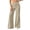 Khaki, variant on Women Solid Elastic High Waist Flare Pants with Side Pockets, Loose Daily Casual Full Length Trousers Khaki XL(XL)