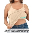 thumbnail image 3 of Charmo Plus Size Tank Tops for Womens Adjustable Strap Cotton Undershirt with Shelf Bra Casual Loose Camisole 1X-5X, 3 of 8