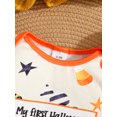 thumbnail image 6 of WIBACKER 1st Halloween Outfits for Newborn Baby Boys Long Sleeve Romper Pants Hat 3-Pieces Pumpkin Halloween Clothes Sets, 6 of 10