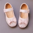thumbnail image 6 of Viluyesy Girls Princess Crystal Bow Dress Shoes - Leather Performance Dance Flats With Sparkling Rhinestones For Wedding Party Stage (Toddler/Little Kid/Big Kid) Pink Size 10 M, 6 of 10