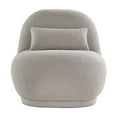 thumbnail image 5 of Weston Home Lompoc Modern Boucle Accent Chair with Rounded Design and Lumbar Pillow, Light Gray Chair, 5 of 11