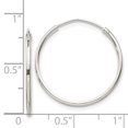 thumbnail image 2 of 925 Sterling Silver 1.3mm Hoop Earrings Round Endless, 2 of 6