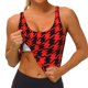 thumbnail image 3 of Fotbe Retro red and Black Houndstooth Sujetador Deportivo Largo sin Aros para Mujer con Almohadillas y Soporte Medio, Transpirable y Absorbente, Camiseta Tipo Chaleco o Tank Top-Large, 3 of 8
