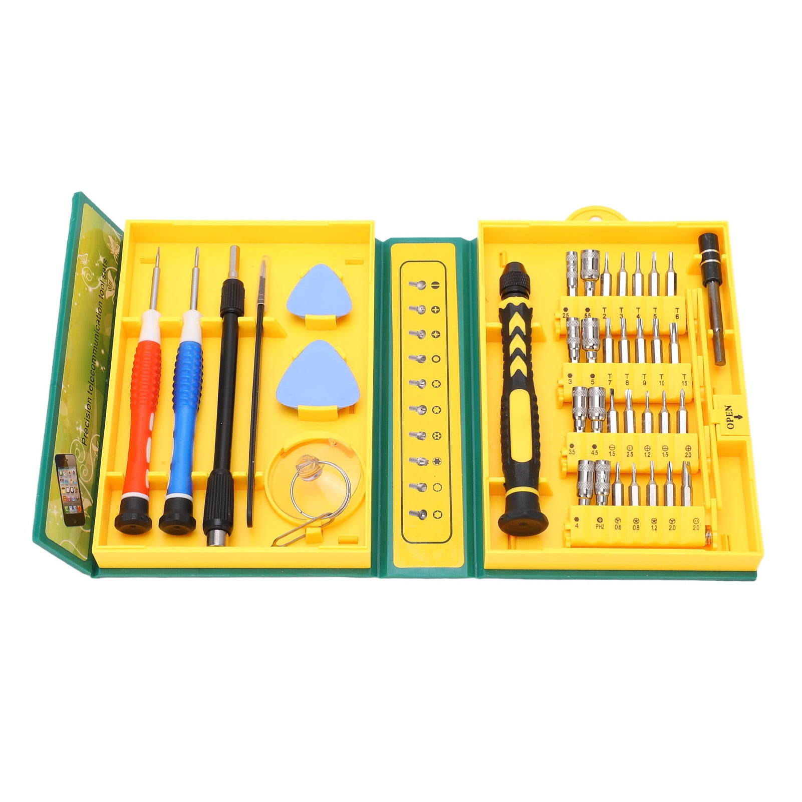 LAZIOEGR 38-Piece Precision Screwdriver Set, Magnetic Repair Tool Kit with Bendable Extension, Case Prying Tools, for Phones Electronics 5.9 inches / 15 cm