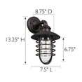 thumbnail image 3 of Bronze Stevenson 1-Light Indoor Outdoor Dimmable Wall Light with Clear Seedy Glass and Metal Wire Shade, 3 of 11