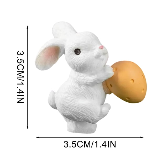 Rabbit Ornament Resin Figurine Desktop Decoration for Home Office