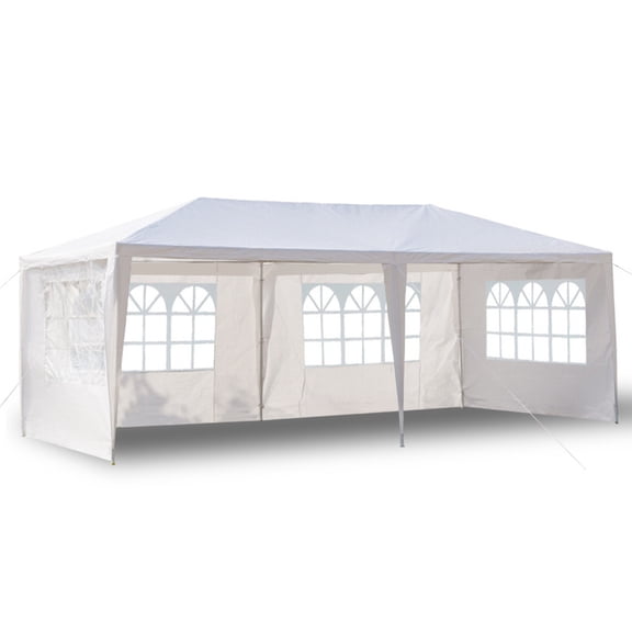 Qifang 10’x20’ Outdoor Party Tent White Waterproof Canopy with Removable Sidewalls for Wedding Patio