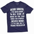 thumbnail image 5 of Men's Funny letter to Santa T-shirt never mind I will buy my own presents funny Christmas gift Tee (Medium Military Green), 5 of 7