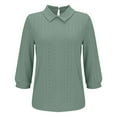 thumbnail image 3 of SNKSDGM Women's Plus Casual Easter Shirt Going Out Tops for Women Lace Long Sleeve New Women's Blouse Lapel Women's Loose Casual Long Sleeved Blouse Spring Tops for Women, 3 of 4