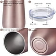 thumbnail image 3 of 6 oz Stainless Steel Champagne Tumbler Stemless Glasses with Lid, Double Wall Insulated Travel Mug Perfect for Wine, Coffee, Drinks, Cocktails, Colorful (Champagne), 3 of 14
