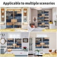thumbnail image 6 of Navy Blue Brown Wood Kitchen Curtains 63 Inch Length, Farmhouse Vintage Wooden Grommet Top Bedroom Living Room Curtains, Light Filtering Cafe Curtain Drapes 2 Panels Set 84''x63'', 6 of 9