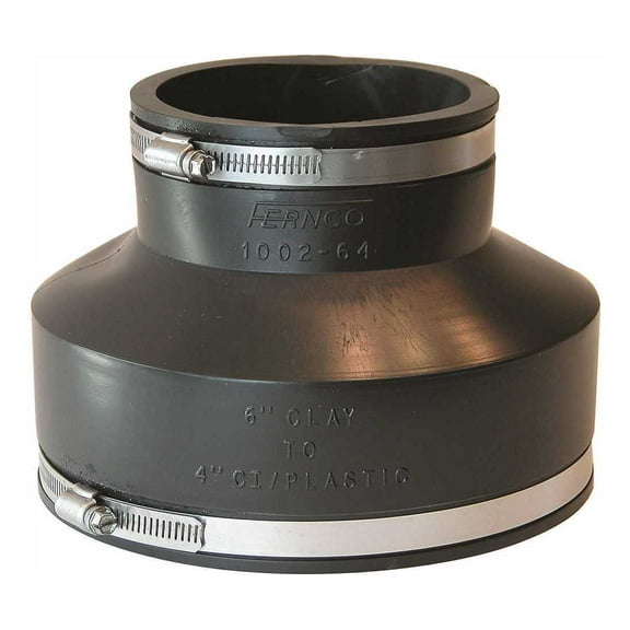 Fernco 1002-64 FLEXIBLE TRANSITION COUPLING 6 IN. X 4 IN