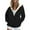 Black #001, variant on Zip Up Hoodie Women Fleece Sherpa Lined Jacket Winter Thick Coat with Pocket Casual Hooded Sweatshirt Trendy Clothing Dark Gray 4XL