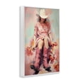 thumbnail image 4 of Stupell Industries Cowgirl & Soft Florals Novelty Painting White Framed Art Print Wall Art, 12 x 18, 4 of 10