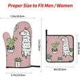 thumbnail image 4 of peyaoo Alpaca and Cactus Oven Mitts and Pot Holders Sets for Kitchen 4 Pcs 7"X11" Heat Resistant Baking Cooking, 4 of 6
