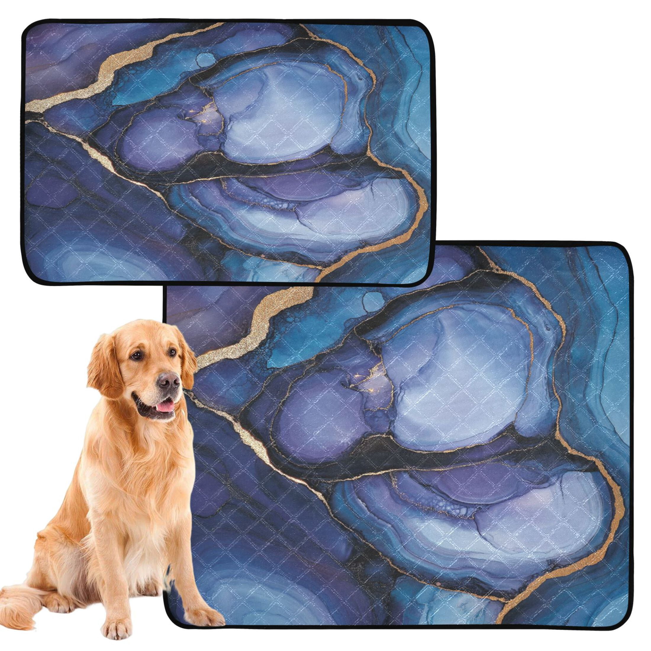 Qxltty Puddle Veined Marble Cat litter Pads Pet Set of 3 Diaper Mats Center Anti-leakage Layer Absorbent Soft and Comfortable
