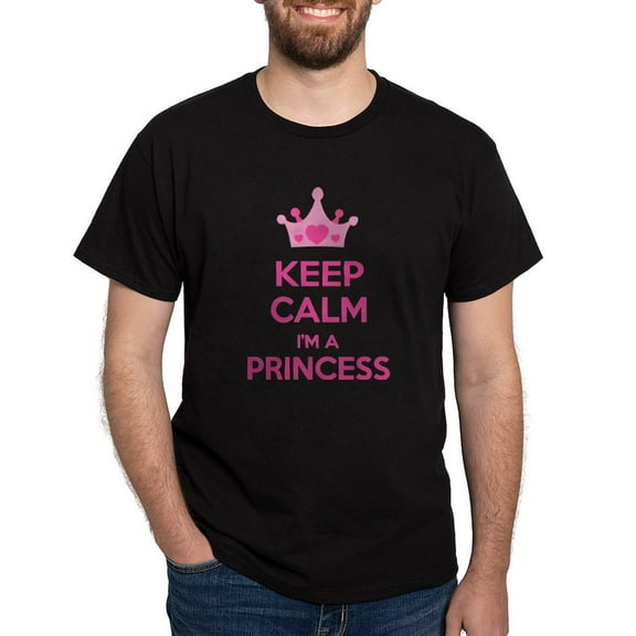 CafePress - Keep Calm I'm A Princess Dark T Shirt - Men's Classic Graphic Cotton T-Shirt