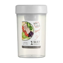 Seal Lock Shaker Cups with Lids and Spoons, Overnight Oats Containers, Reusable Topping Compartment for Breakfast with Yogurt, Cereal, or Oatmeal, Portable Meal Prep,A