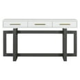 thumbnail image 4 of GZXS Modern Entryway Console Table with 3 Drawers, 57'' Wooden Sofa Table for Living Room, Hallway, Corridor, or Foyer (White+Gray), 4 of 8