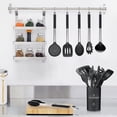 thumbnail image 5 of 15 PCS Silicone Kitchen Cooking Utensils Set,Heat-Resistant Stainless Handles,Non-Stick,Black, 5 of 8