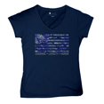 thumbnail image 5 of Blue American Flag Courage Loyalty Honor Women's V-Neck T-shirt USA Military Proud Veteran's Day Don't Tread on Me Tee, 5 of 7
