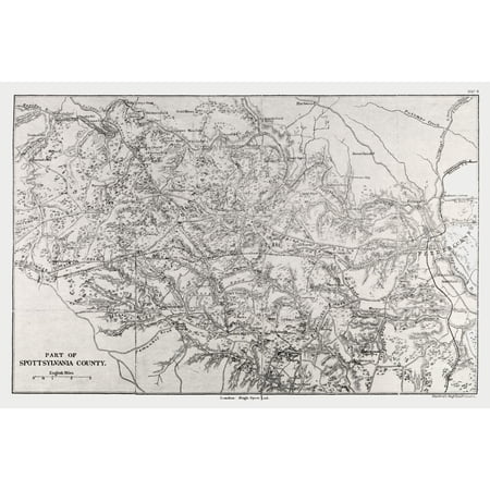 Historic County Map - Spotsylvania County Virginia - Stanford 1860 - Vintage Wall Art