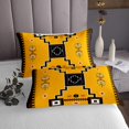 thumbnail image 3 of Erosebridal Tribal Aztec Coverlet Set King,Black and Gold Bedding Set,Geometry Room Decor,3-Piece, 3 of 5
