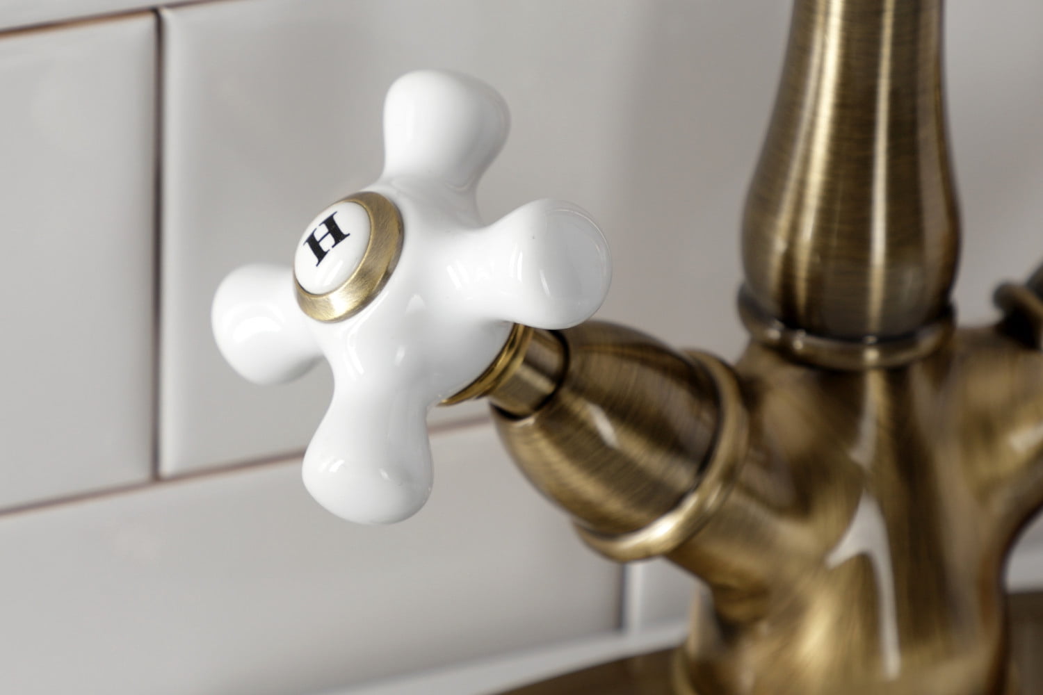 Kingston Brass KS1493PX Vessel Standard Mount Bathroom Faucet, Antique Brass