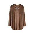 thumbnail image 3 of YYDGH Winter Cape for Women Warm Cloak with Hood Vintage Wool Blend Poncho Cape Jacket Brown L, 3 of 5