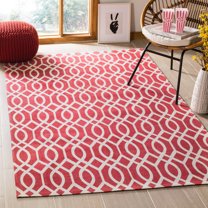 SAFAVIEH Cedar Brook Dubhan Geometric Cotton Area Rug, Coral/Ivory, 7'3" x 9'3"