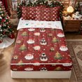 thumbnail image 2 of Erosebridal Festive Santa Claus Zipper Queen Comforter Set with Fitted Sheet and 2 Pillowcases for Girls, Red Winter Fawn Print Zipper Bedding Set, Christmas Reversible, 4pcs, 2 of 6