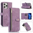 thumbnail image 2 of Decase for iPhone 14 Pro Max Wallet Case (2022 Release), Shockproof PU Leather Zipper Purse with Crossbody Strap & Wrist Strap Card Holder Cover for iPhone 14 Pro Max, Purple, 2 of 9