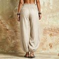 thumbnail image 5 of Womens High Waist Harem Pants Casual Solid Color Loose Fit Baggy Lantern Long Pants with Pockets, 5 of 6