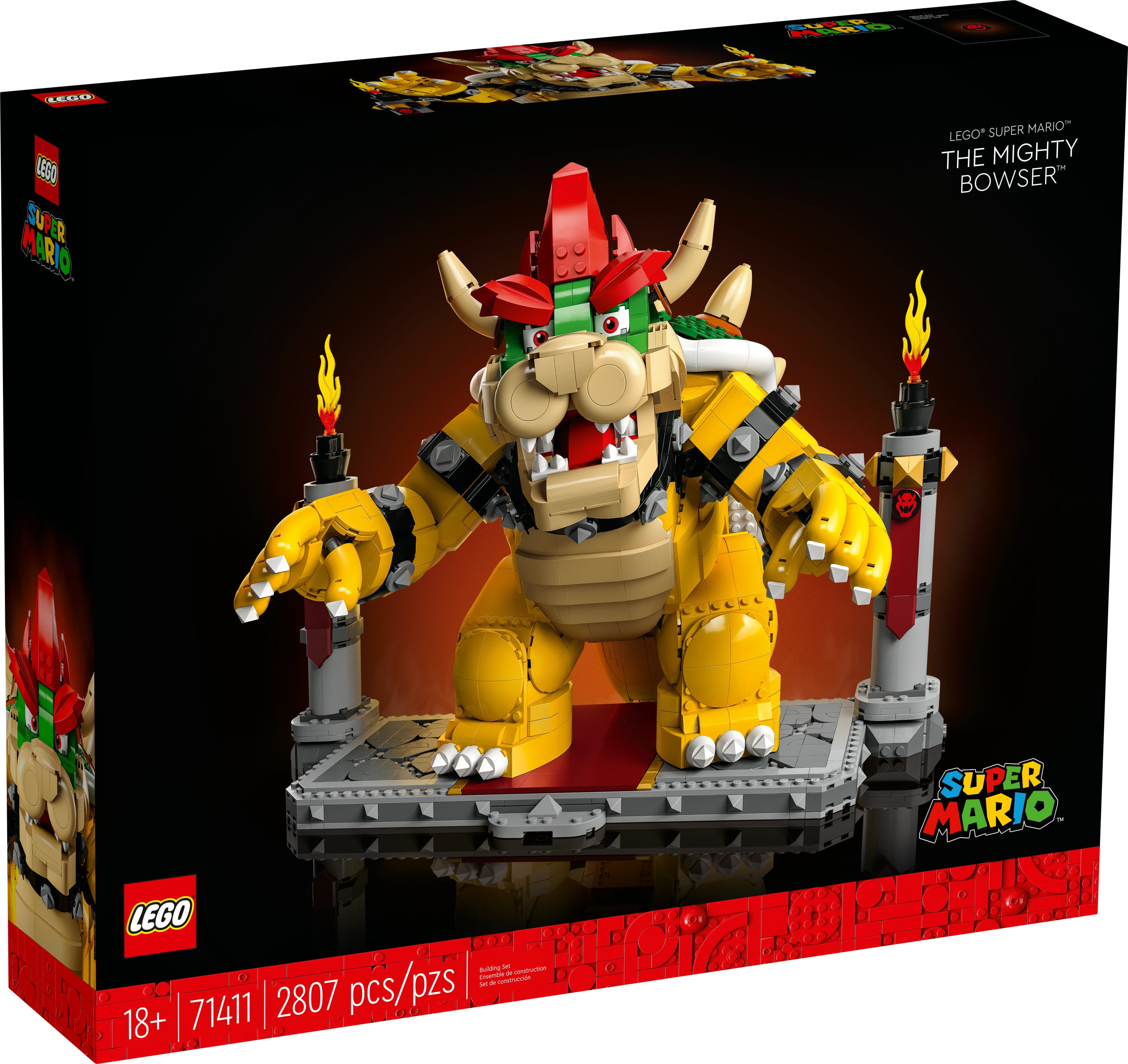 LEGO Super Mario The Mighty Bowser 71411, 3D Model Building Kit,  Collectible Posable Character Figure with Battle Platform, Memorabilia Gift  Idea for
