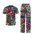 thumbnail image 6 of TSOVTHRID Geometric Arrow Pattern Print Pajama Set for Women Soft Pjs with Long Pants Button Down Sleepwear Soft Short Sleeve Nightwear Sets, Size 2XL, 6 of 7