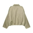 thumbnail image 4 of Womens Oversized Collared Zip Up Jacket Suede Effect Coat Stylish Comfortable Outerwear, 4 of 8