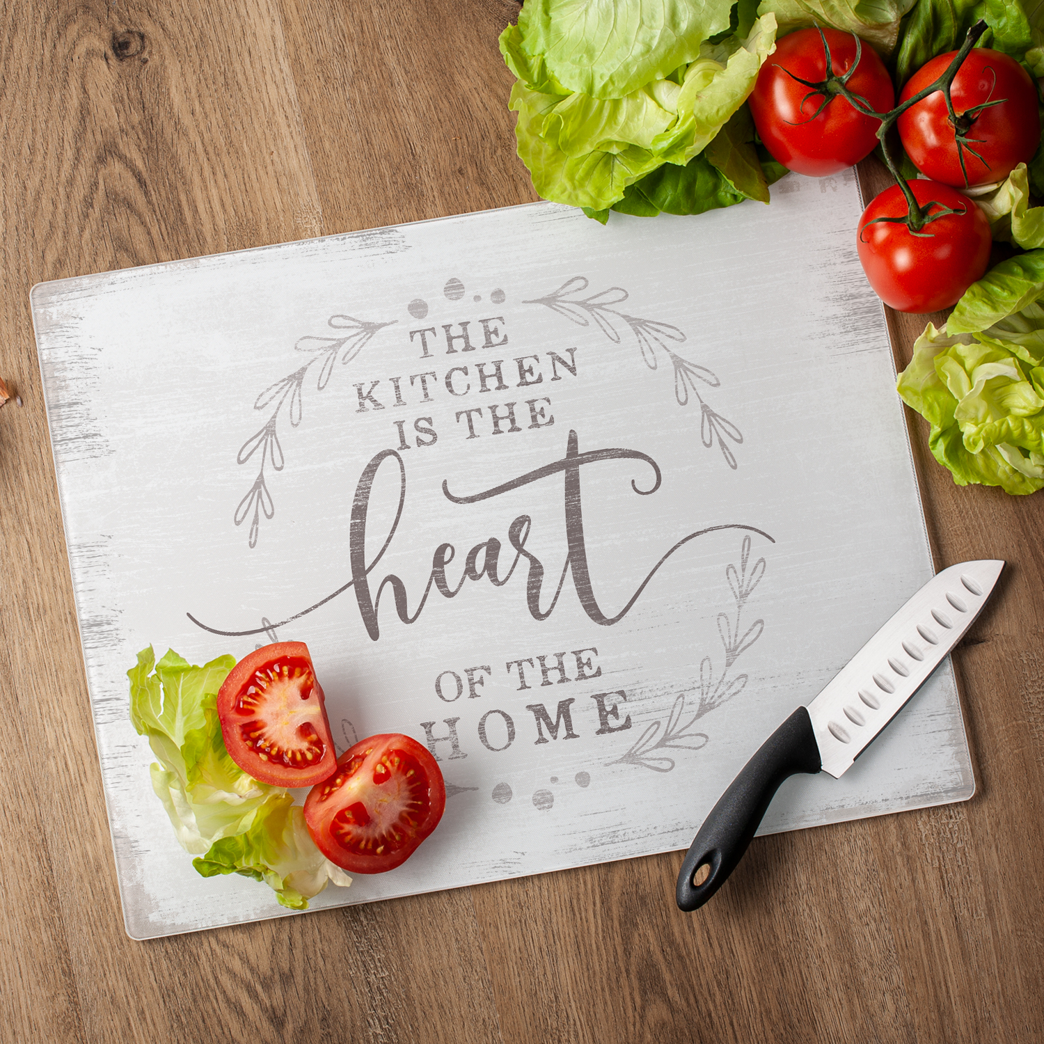 CounterArt Heart of the  Home 3mm Tempered Glass Cutting Board 15" by 12"